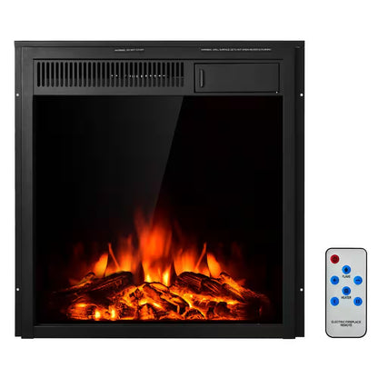22.5 In. Direct Vent Electric Fireplace Insert Freestanding and Recessed Heater Log Flame Remote