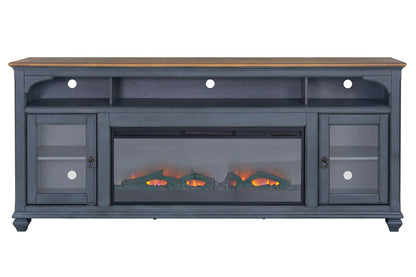 Fireplace TV Stand For TVs Up To 95" - Blue