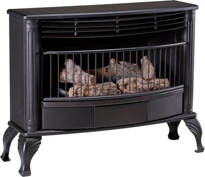 Ventless Natural Gas Stove - 25,000 BTU, T-Stat Control, Black Finish - Model# QSN250T