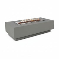 Granville Fire Table Outdoor Fire Pit 60" X 27" Cast Concrete Firepit Includes Lava Rocks 45,000 Btus Outdoor Fireplace for Patio Furniture Set, Deck, Porch, Outdoor Heater - Natural Gas