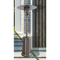 48000 Btus Stainless Steel Propane Standing Patio Heater with Wheels, Gray