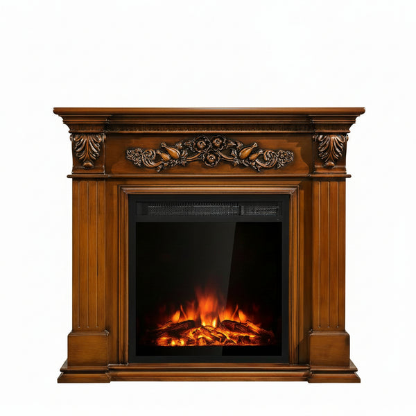 22.5 In. Direct Vent Electric Fireplace Insert Freestanding and Recessed Heater Log Flame Remote