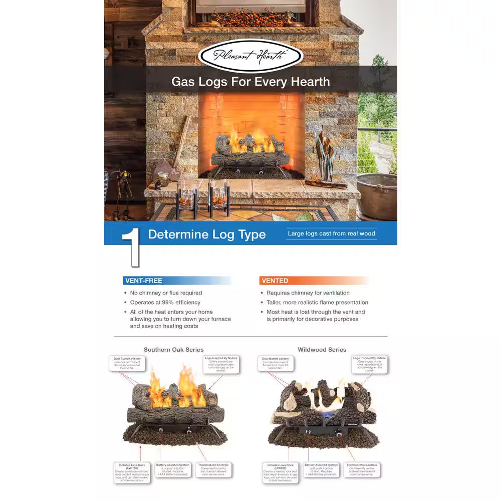 Willow Oak 24 In. Vented Gas Log Set