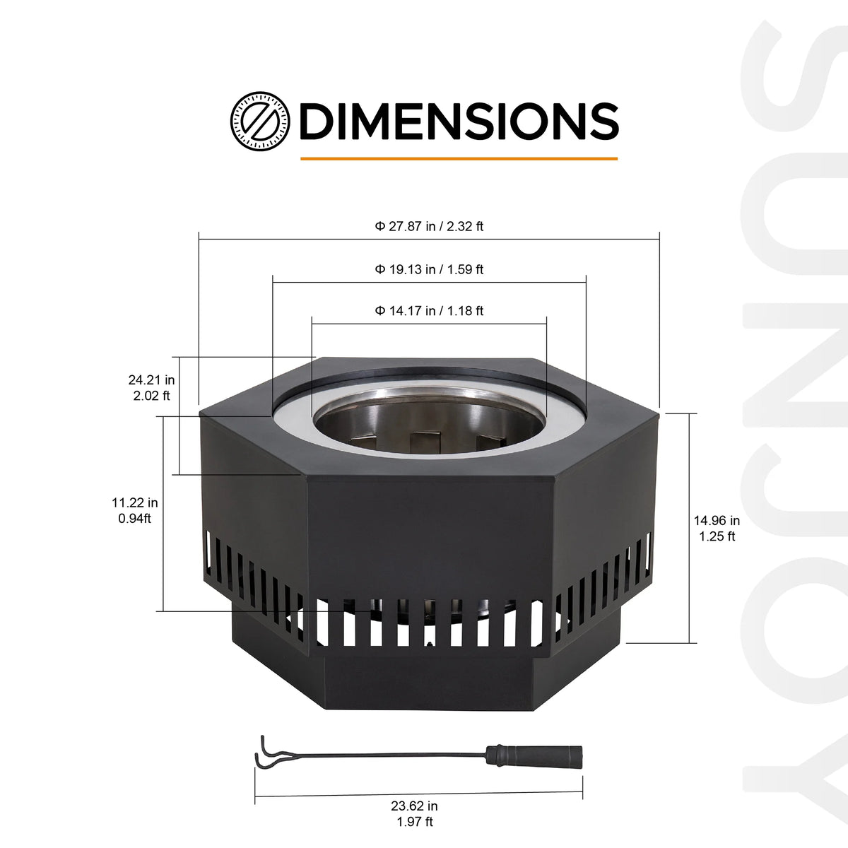 28 in Smokeless Fire Pit with Removable Ash Pan, Outdoor Portable Wood Burning Fireplace with PVC Cover and Fire Poker ,Ideal for Camping, Bonfire, and Backyard, Black