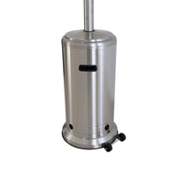 48000 Btus Stainless Steel Propane Standing Patio Heater with Wheels, Gray