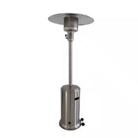 48000 Btus Stainless Steel Propane Standing Patio Heater with Wheels, Gray