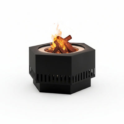 28 in Smokeless Fire Pit with Removable Ash Pan, Outdoor Portable Wood Burning Fireplace with PVC Cover and Fire Poker ,Ideal for Camping, Bonfire, and Backyard, Black