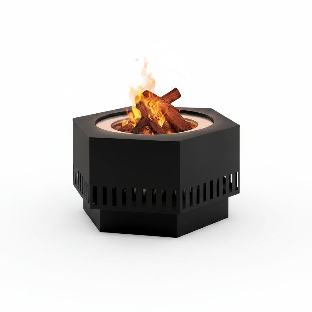 28 in Smokeless Fire Pit with Removable Ash Pan, Outdoor Portable Wood Burning Fireplace with PVC Cover and Fire Poker ,Ideal for Camping, Bonfire, and Backyard, Black