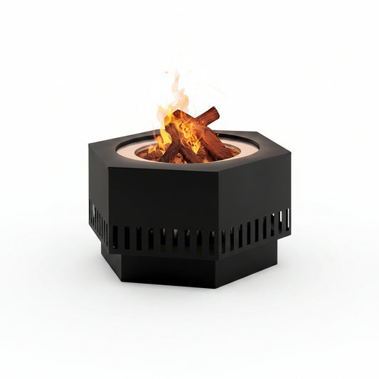 28 in Smokeless Fire Pit with Removable Ash Pan, Outdoor Portable Wood Burning Fireplace with PVC Cover and Fire Poker ,Ideal for Camping, Bonfire, and Backyard, Black