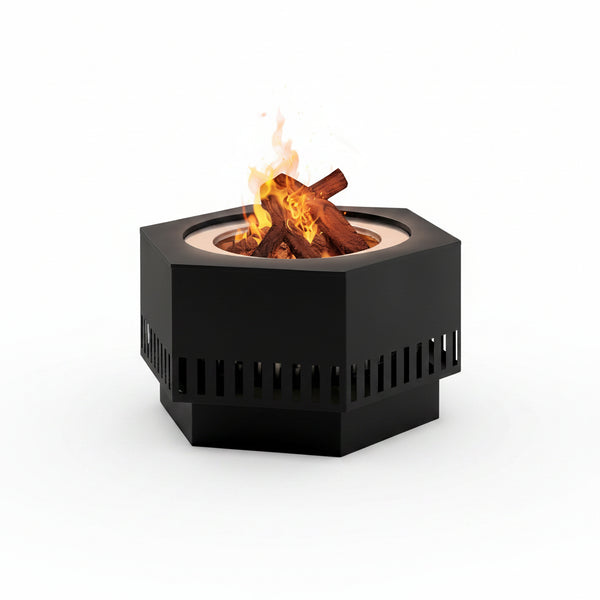 28 in Smokeless Fire Pit with Removable Ash Pan, Outdoor Portable Wood Burning Fireplace with PVC Cover and Fire Poker ,Ideal for Camping, Bonfire, and Backyard, Black