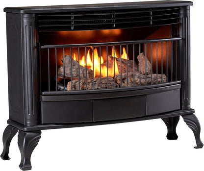 Ventless Natural Gas Stove - 25,000 BTU, T-Stat Control, Black Finish - Model# QSN250T